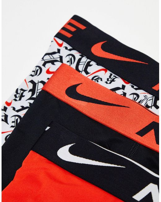 Nike – dri-fit essential – 3er-pack mikrofaser-unterhosen in Red für Herren
