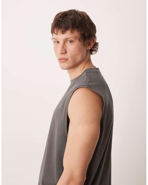 ASOS Gray Heavyweight Oversized Tank for men