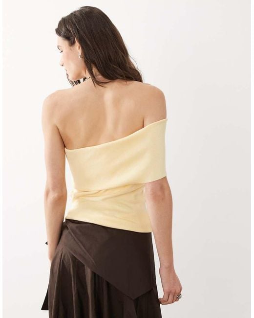 Mango Natural One Shoulder Top