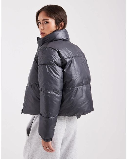 Pieces Gray Reversible Padded Jacket