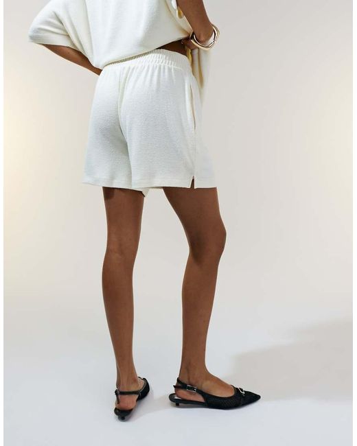 ASOS Natural Textured Knit Short Co-ord