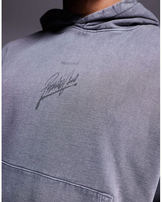 ASOS – kastiger oversize-kapuzenpullover in Gray für Herren