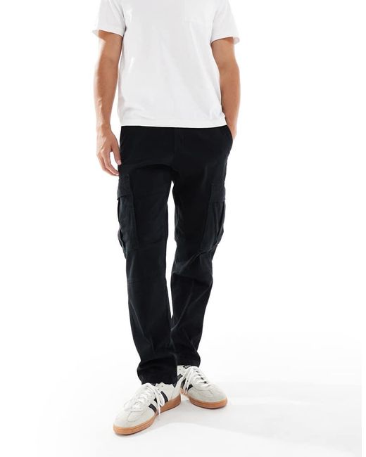 Pantaloni Cargo Slim Neri di Jack & Jones in Black da Uomo