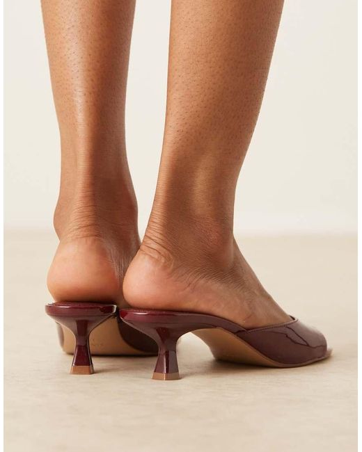 Mango Brown Open Back Kitten Heel Sandals