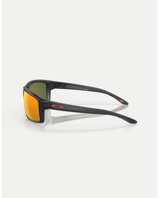 Oakley Black Gibston Rectangle Polarised Sunglasses With Mirrored Lens for men