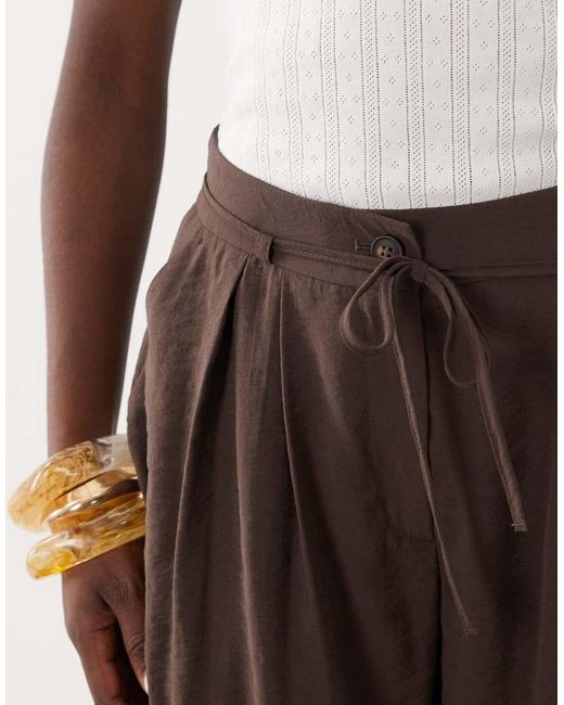 Miss Selfridge Brown Tailored Fluid Balloon Trouser