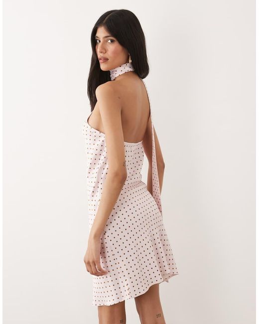 ASOS Pink Satin Scarf Mini Dress