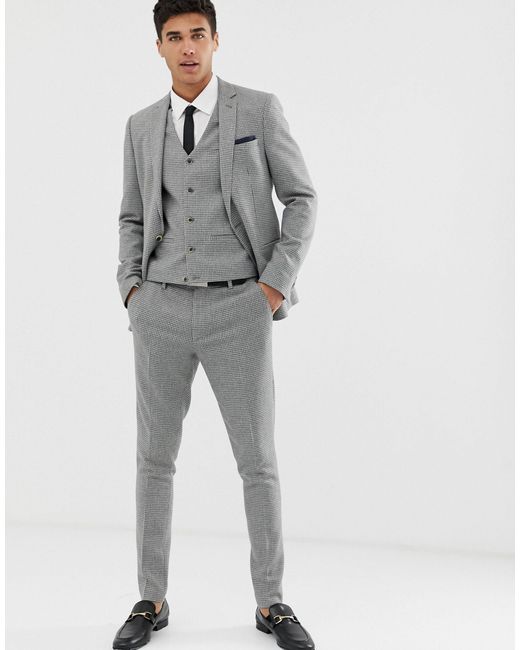 grey skinny suit