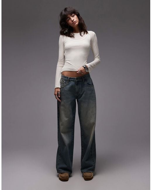 ASOS Gray Double Layer Sheer Top