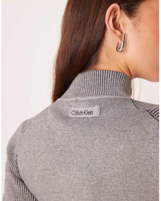 Calvin Klein Gray Ribbed Cardigan