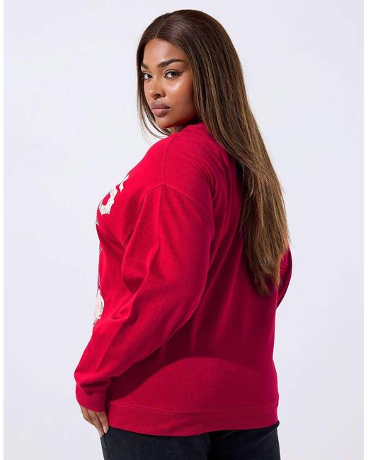 Yours Clothing Red Texas Graphic Sweatshirt