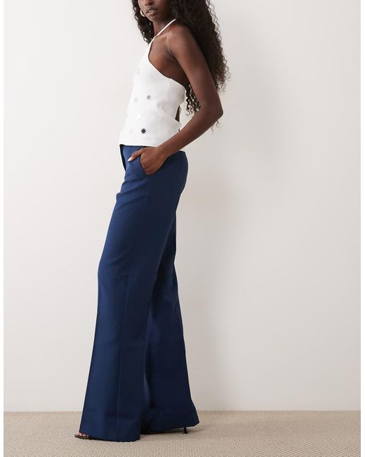 ASOS Blue Tailored Snatch Flare Pants
