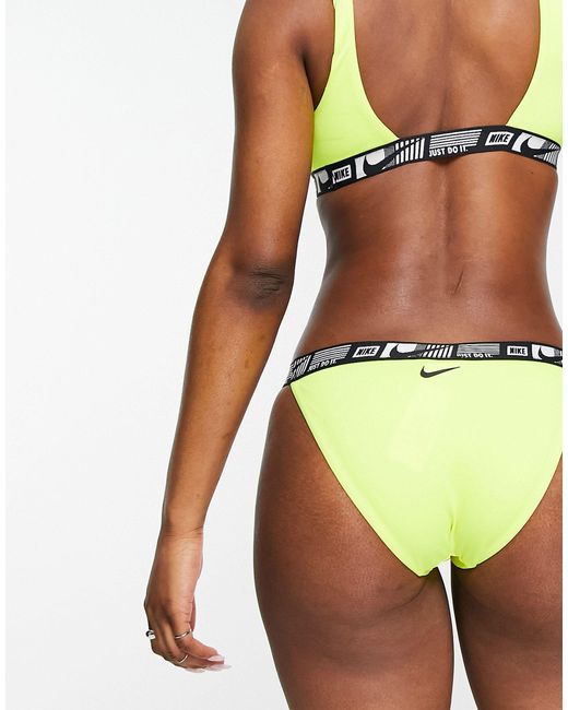 Nike Logo Taped Bikini Bottoms in Yellow | Lyst UK