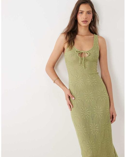 Motel Green Masela Knit Maxi Dress