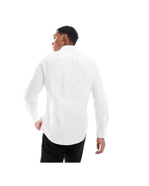 Chemise classique à petit logo Armani Exchange pour homme en coloris White