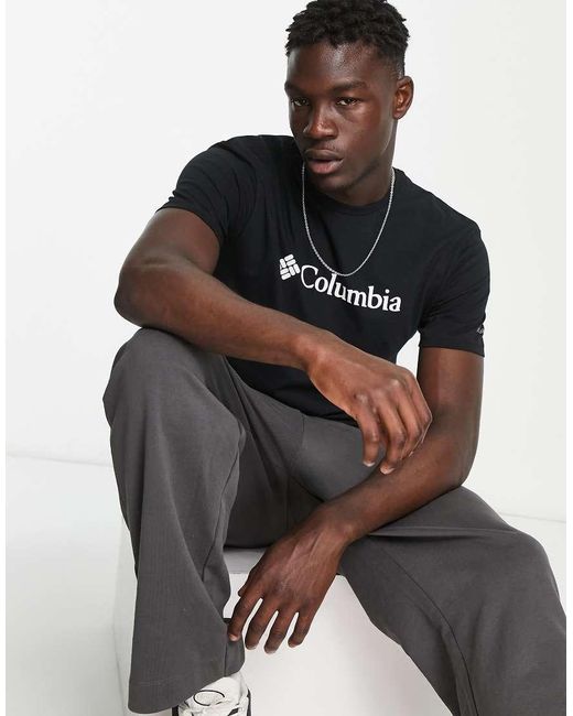 Columbia Black Csc Large Logo T-shirt for men