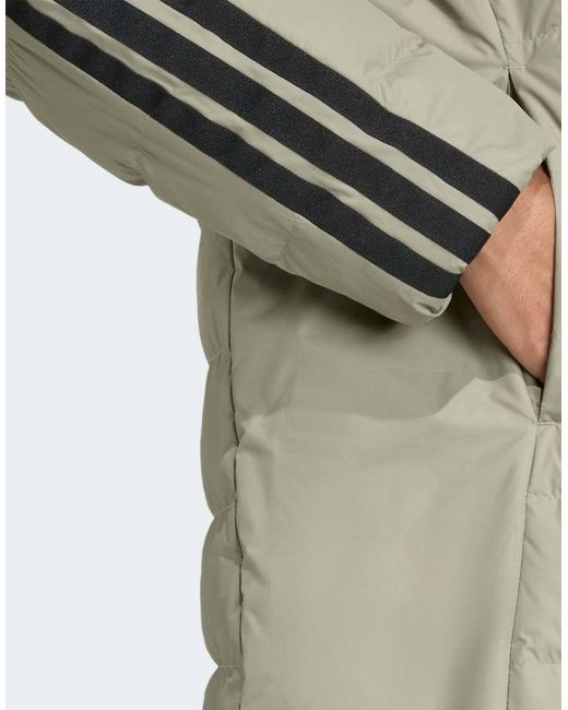 Adidas Originals Natural Essentials Climawarm 3-Stripes Light Down Hooded Parka for men