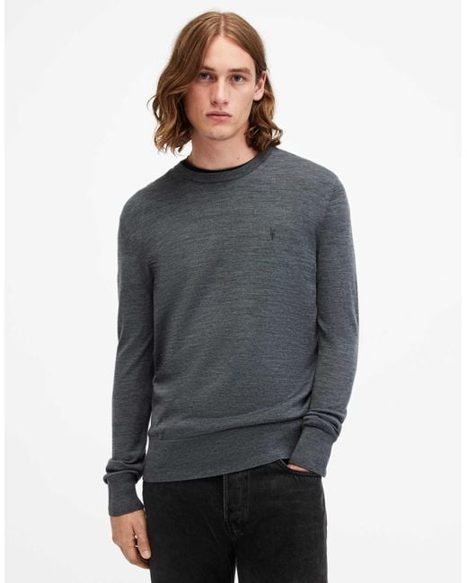 AllSaints – mode – sweatshirt aus merinowolle in Gray für Herren