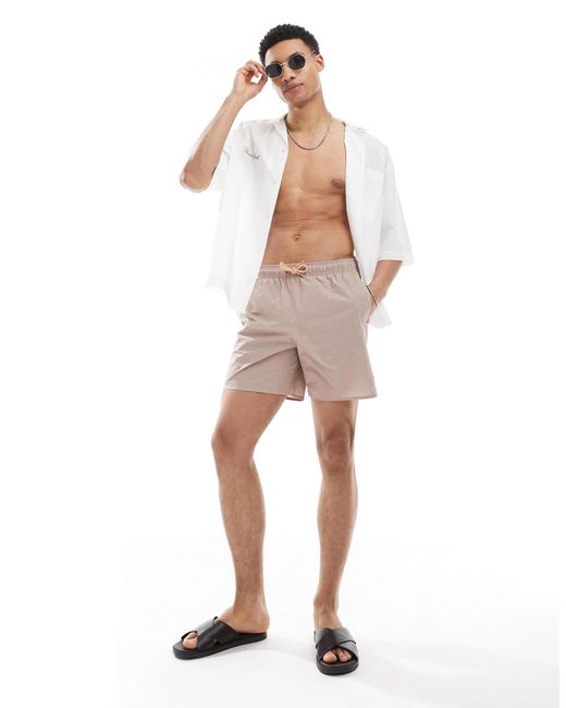 Brave Soul White Textured Swim Shorts for men