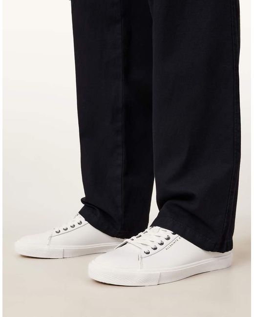 Zapatillas De Deporte Blancas De Caña Baja De Cuero Brody De AllSaints de hombre de color White