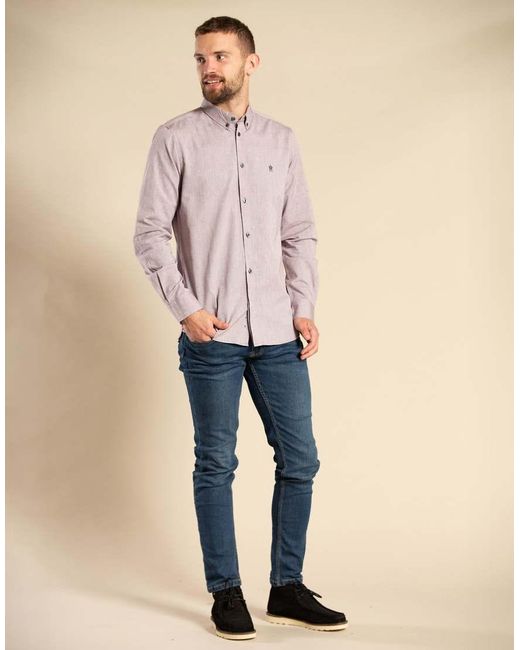 French Connection Natural Cotton Long Sleeve Oxford Shirt for men