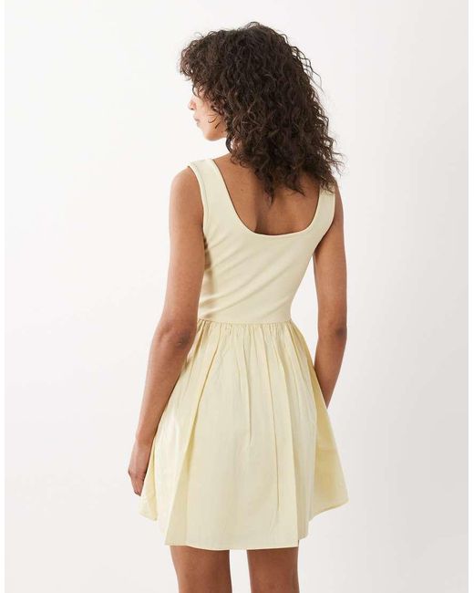Nobody's Child Natural Colorado Scoop Neck Ruched Skirt Mini Dress