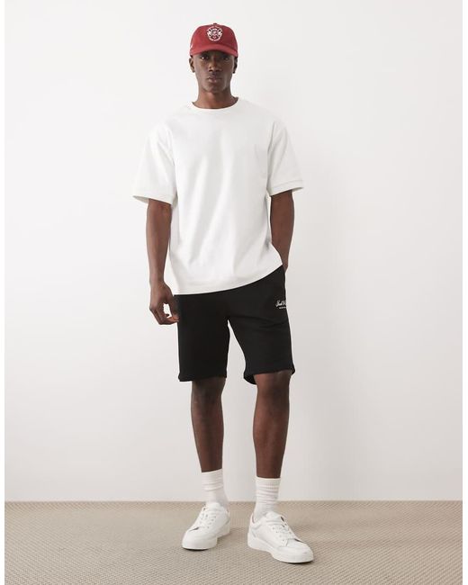 Jack & Jones White Sweat Shorts With Logo for men