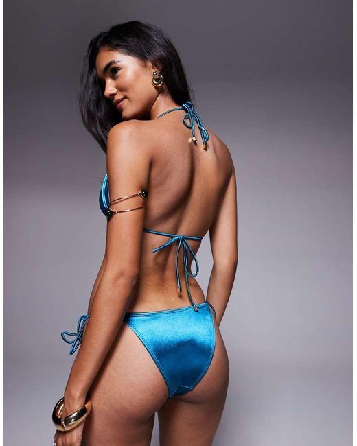 South Beach Blue Tie Side Bikini Bottoms