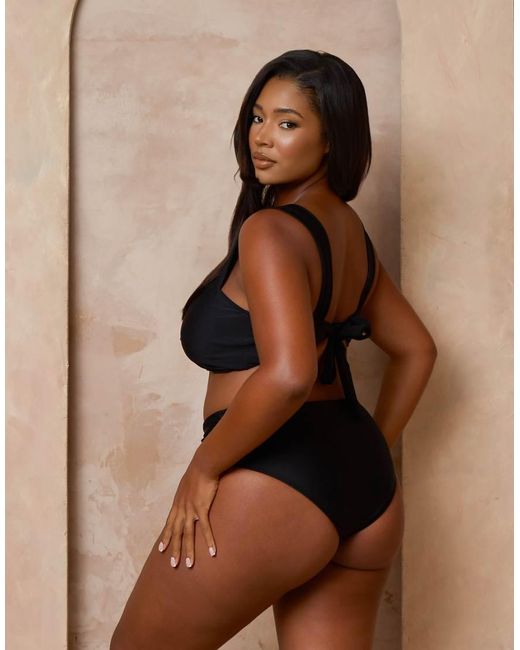 Moda Minx Curve Brown X Alessa Tyrrell-charles Bralette Bikini Top With Hardware Detail