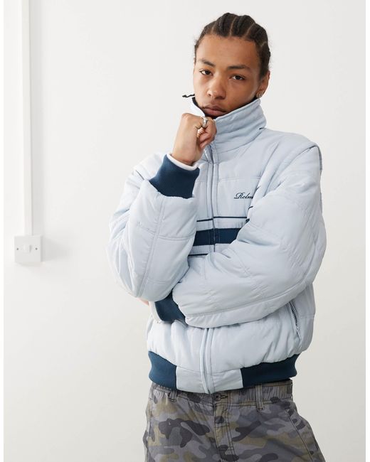 Reclaimed (vintage) Blue – pufferjacke mit markenlogo
