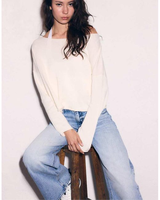 Stradivarius Blue Wide-Leg Jeans