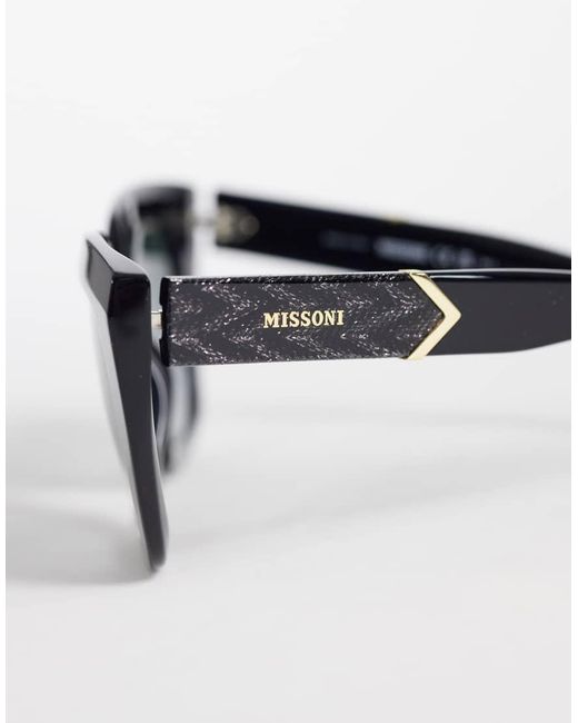 Missoni Sunglasses Black Missoni Square Sunglasses With Dark Shaded Lenses
