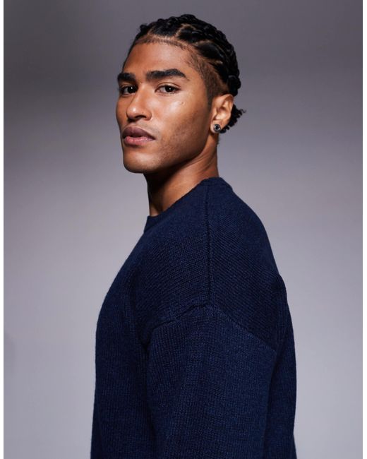 Pull ras ASOS pour homme en coloris Blue