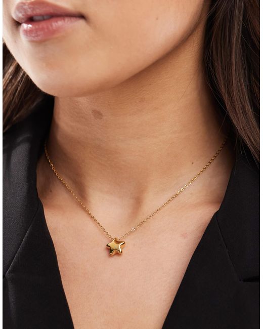 ASOS Natural Waterproof Stainless Steel Chain Necklace With Mini Star Pendant