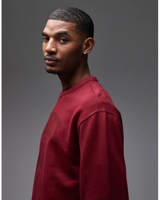 Carhartt Red Faded Pond Corps Oversized Pullover Sweatshirt for men
