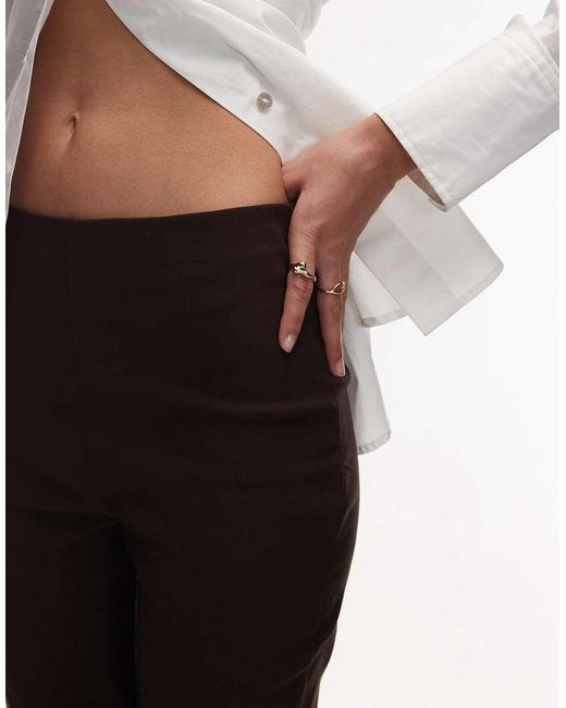 ASOS Brown Bengaline Cigarette Trouser With Side Split Detail