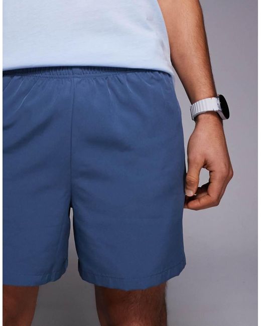 4505 Blue Icon 5 Inch Quick Dry Training Shorts With Zip Pockets for men
