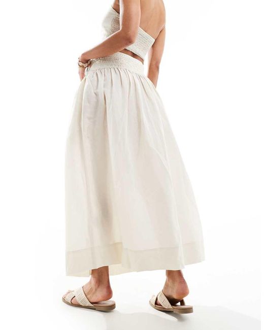 & Other Stories White Maxi Skirt With Ruched Basque