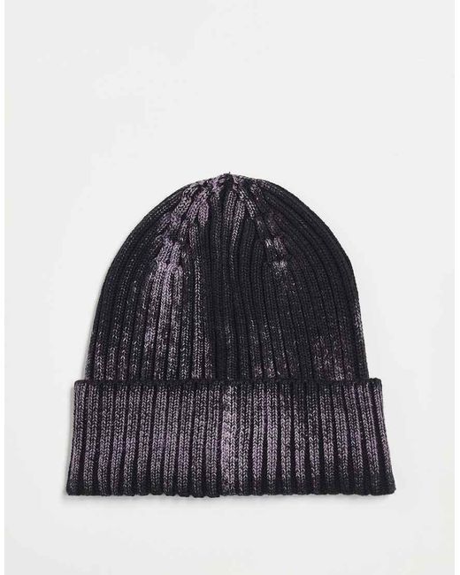 Adidas Originals Blue Beanie With Ribbed Detail