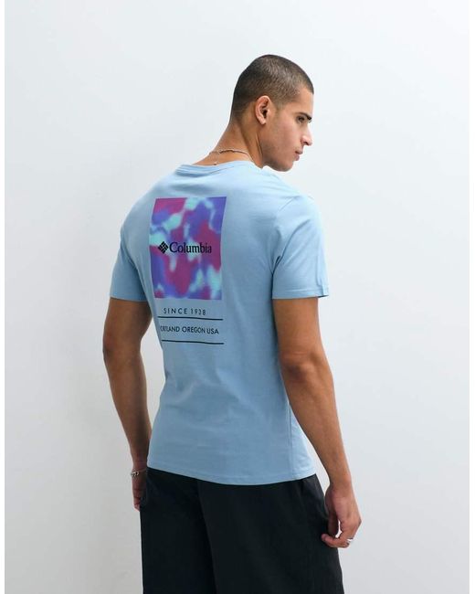 Columbia Blue Barton Springs Iii Graphic T-shirt for men