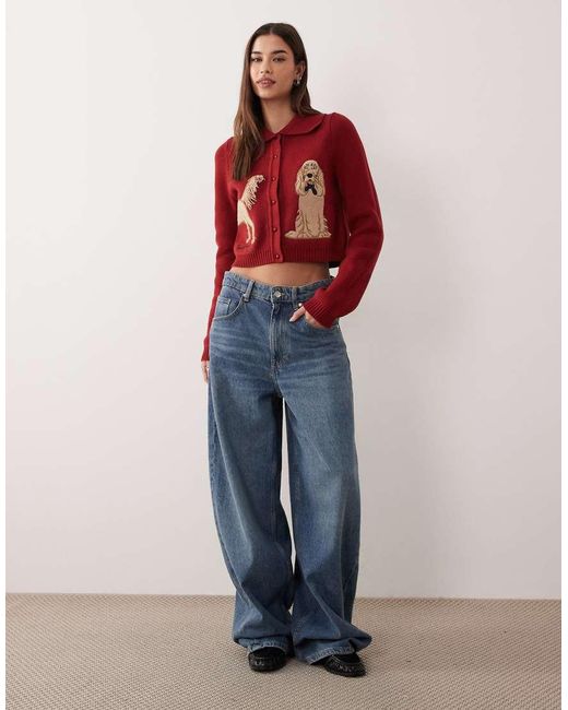 House Of Sunny Red The Lady Tripper Dog Cardigan