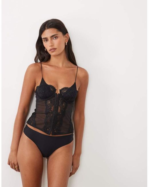 ASOS Black Poppy Lace Corset