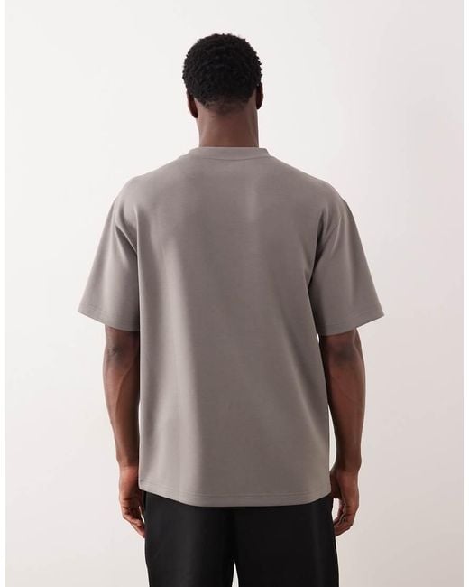 ASOS Gray Luxe Interlock Relaxed T-shirt for men