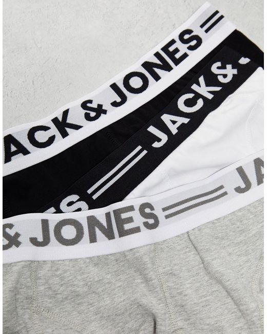 Jack & Jones Black 3 Pack Trunks for men