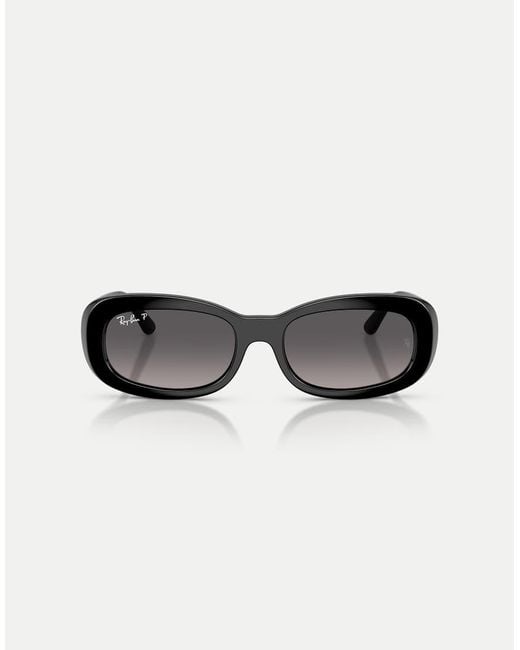 Occhiali Da Sole Ovali Neri Con Lenti Grigie Polarizzate di Ray-Ban in Black