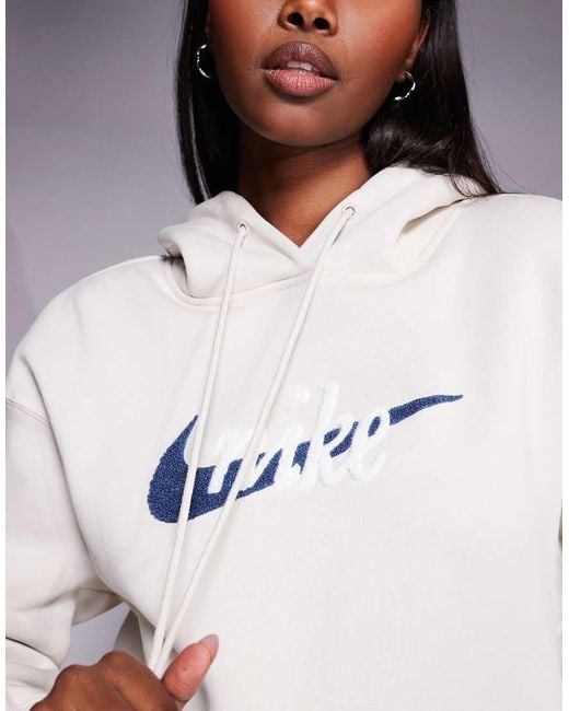 Nike Gray Phoenix Fleece Oversized Logo Hoodie