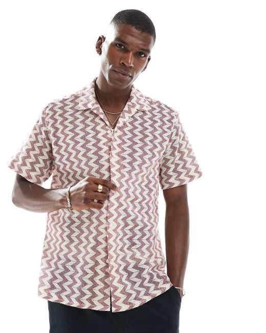 Jack & Jones Red Texture Shirt for men
