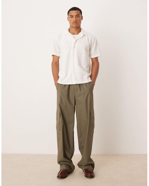 Chemise courte texturée à manches courtes - noir Abercrombie & Fitch pour homme en coloris White