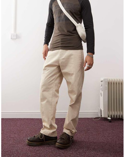 Pantalones Beis De Estilo Carpintero Hardwork De -Beis Neutro Obey de hombre de color Natural