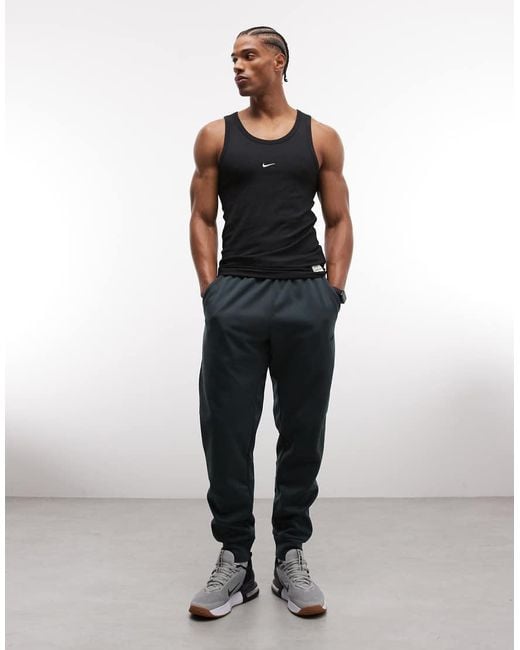 Nike Black Athletic Club Ribbed Vest for men